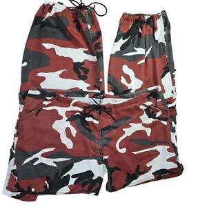 Y2k Streetwear Low Rise Red Camo Cargo Pants Roth Co Size M